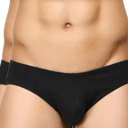 BASIICS by La Intimo Black Solid Comfort Fit Briefs (Pack of 2)-picture-22