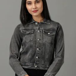 SHOWOFF Grey Regular Fit Denim Jacket-27