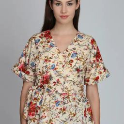 DODO & MOA Cream Printed Top-image-13