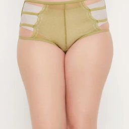 Clovia Green Self Pattern Hipster Panty-image-64