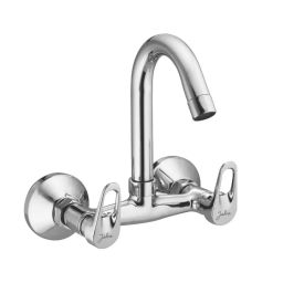 Jabra Sink Mixer Tap (L) Dezo Series Brass Chrome Finish Wall Mount Silver-image-22