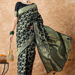 Maroosh Ethnic Motifs Zari Banarasi Saree-image-97