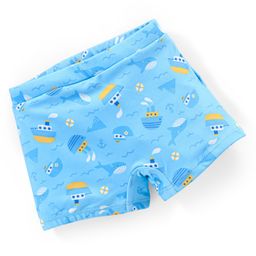 Babyhug Swimming Trunk Boat Theme Print- Blue-image-43