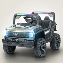 Baybee Raptor Kids Rechargeable Battery Operated Jeep for Kids, Ride on Toy Kids Car with Light & Music | Baby Big Electric Car Jeep | Battery Car for Kids (Grey)-3