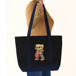 Kolorobia Eye Catching Tote Handbag Embroidery-Blue Foldable  Shoulder Bag For Women-image-89