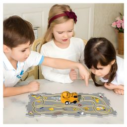YAMAMA Construction Puzzle Rail Car Toys For Kids DIY Assembling Electric Puzzle Rail Car Building Toys 9 pcs  Multicolor-12