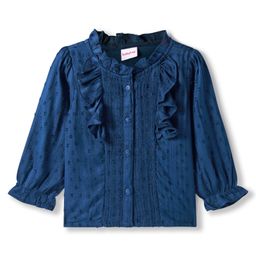 Babyhug Rayon Woven Full Sleeves Top with Frill Detailing - Navy Blue-image-50