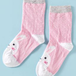 Mustang Cotton Knit Socks with Animal Design - Pink-image-4