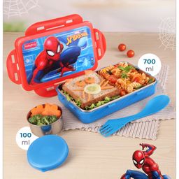 Babyhug Marvel Spiderman 3D Printed Stainless Steel Air Tight Lunch Box - Red-16