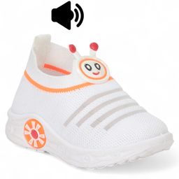 Lil Lollipop Alien Patch Detailed Musical Booties - White-image-82
