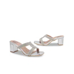 Noosh Women Embellished PU Party Regular Block Crystal Block Heels-image-67