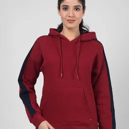 Numero Uno Women Striped Hooded Oversized Sweatshirt-image-20