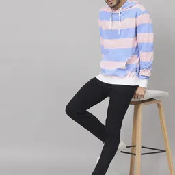 The Dry State Men Striped Hood Cotton Pullover Sweatshirt-picture-21