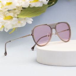 Ted Smith Unisex Pink Aviator Metal Sunglasses With Polarised Lens-27