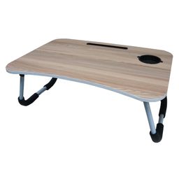 muren Foldable Space Saving Study Multipurpose Table with Tablet/Mobile Slot & Cup Holder With Drawer Storage - Cream image 3
