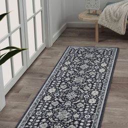 OBSESSIONS Charcoal-Black & Grey  Printed Rectangular Bedside Runners-32