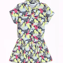Allen Solly Junior Girls Printed Pure Cotton Shirt With Shorts-image-59