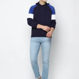 Allen Solly Multi Regular Fit Colour Block Hooded SweatShirt image 5