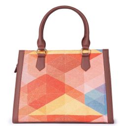 ZOUK Geo Optics Classic Multicolor Printed Medium Handbag image 4