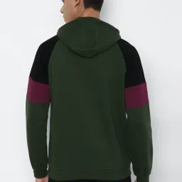 Allen Solly Multi Regular Fit Colour Block Hooded SweatShirt image 2
