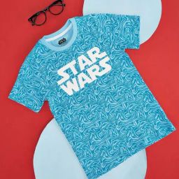 Pantaloons Junior Kids Blue Cotton Printed Star Wars T-Shirt-image-38