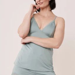 La Vie En Rose Grey V Neck Camisole-image-55