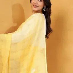 Fabindia Yellow Regular Fit Embroidered Dupatta image 4