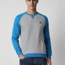 Peter England Jeans Grey Slim Fit Colour Block Sweatshirt-picture-33