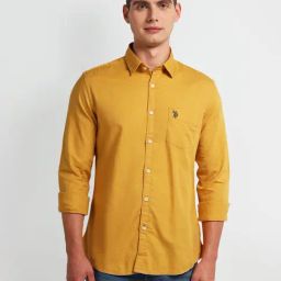 U.S. Polo Assn. Mustard Slim Fit Shirt-image-55