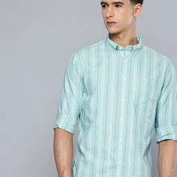 Flying Machine Pure Cotton Slim Fit Vertical Striped Casual Shirt-image-44