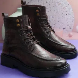 Nico Nerini Men's Brown Derby Boots-picture-36