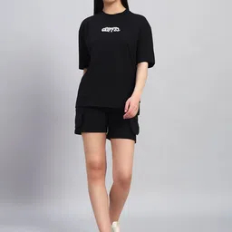 GRIFFEL Printed Oversized Pure Cotton Co-Ords-image-98