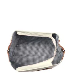 Toteteca White & Tan Color Block Medium Shoulder Handbag image 4