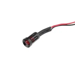 RS PRO Red Panel Mount Indicator 12V DC, Mounting Hole Size 8 mm, Termination Type Lead Wires, Model No 206485-23