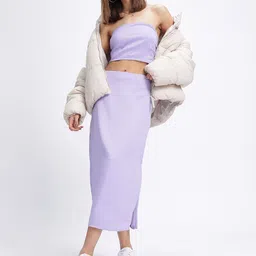 glitchez Slit Sensation Ruched Crinkled Satin-Finish Co-Ords-27