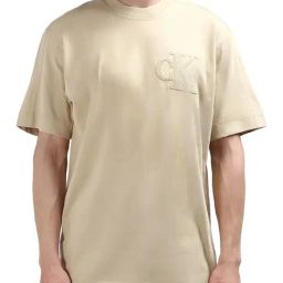 Calvin Klein Beige Cotton Relaxed Fit T-Shirt-image-77