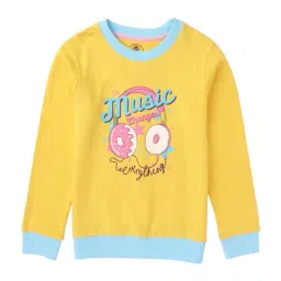 Cub McPaws Kids Yellow Cotton Printed Sweatshirt-image-98