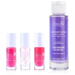 Color Fx Nail Fix Cuticle Scrub, Cure-In Mask, Moisturizer & Nail Enamel Remover Combo, Pack of 4-41
