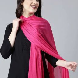 TWIN BIRDS Pink Plain Shawl-picture-29