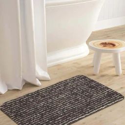 Saral Home Grey & White Microfibre Anti-Skid Bathmat - Set of 1-image-22