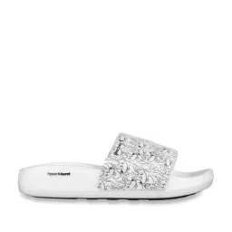 Skechers Women's HYPER SLIDE - PUPPY LOVE White Black Sports Slippers-15