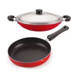 Nirlon Red Aluminium Non-Stick Highly Cookware Utensils Combo Set of 2-4