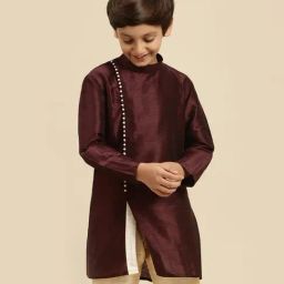 Sanwara Kids Wine Regular Fit Kurta-image-82