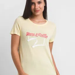 Spykar Yellow Printed T-Shirt-picture-36