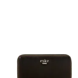 Eske Brown Zip Around Wallet for Women-picture-34