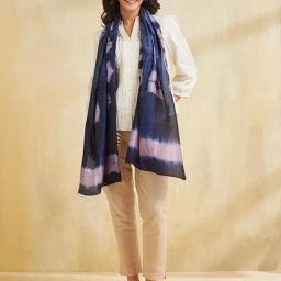 Fabindia Purple Regular Fit Printed Stole-picture-33