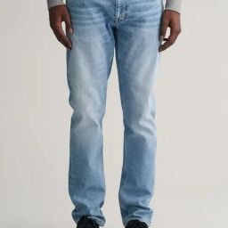 Gant Men Blue Washed Regular Fit Mid-Rise Jeans-image-87