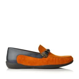 Language Shoes Men's Watch Driver Tan Loafers-image-6