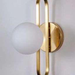 Whispering Homes Oval Ring Wall Lamp - Brass & White-image-74