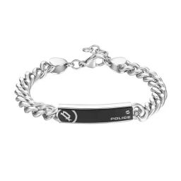 Police Universal Li Silver & Black Flexible Fit Bracelet for Men-33